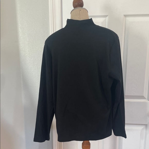 Jones New York Black long sleeve Top mock turtleneck 100% cotton Jersey size 2X - Picture 4 of 9